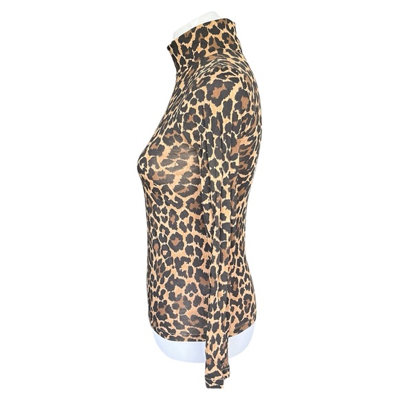 J. Crew Leopard Print Tissue Turtleneck Women’s XS - Picture 7 of 9